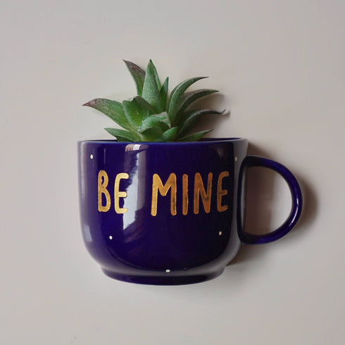 Wall Decor - Home Decor - Artificial Succulent Planter - Home Office Accessories - Study Room Decor - Personalised Love Gift - Blue - Be Mine - Buy Online India - Free Shipping