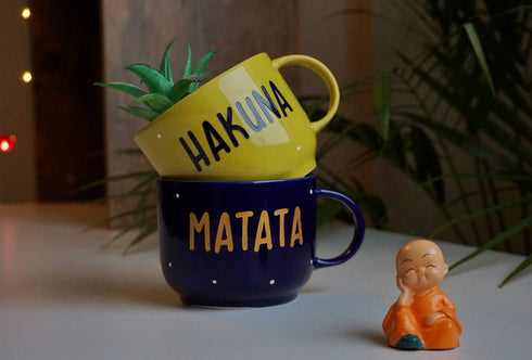 Hakuna Matata Wall Planters - Mug Planters - Cup Planters - Wall Garden Decor - Balcony Decor - Succulent Planter - Small Pot - Indoor Plants Decor - Plant Lover Gifts - Buy Online India - Free Shipping