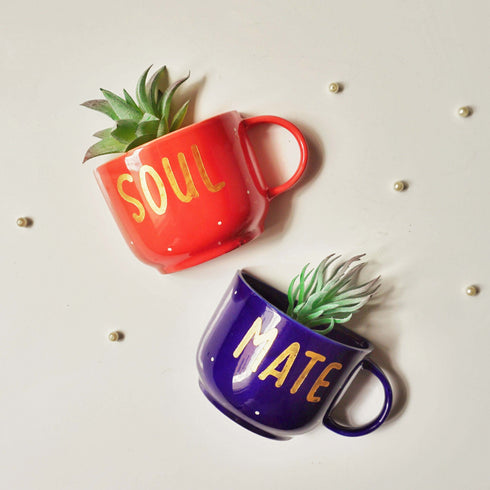 Wall Decor - Soul Mate Home Decor - Artificial Succulent Holder Set - Wall Vase - Romantic Decor - Personalised Love Gift - Buy Online - Free Shipping India