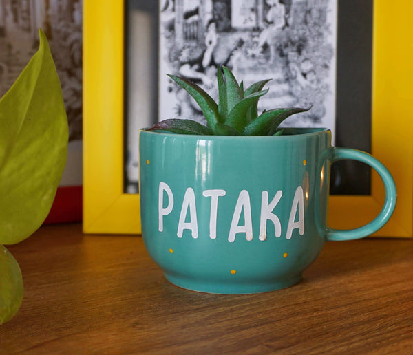 Pataka Cup Planter - Mug Planter - Wall Planter - Garden Wall Decor - Balcony Decor - Succulent Planter - Small Ceramic Pots - Plant Lover Gifts - Buy Online India - Free Shipping