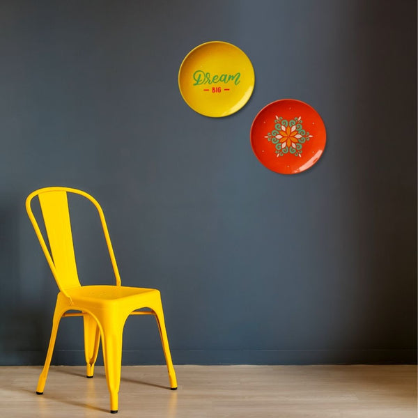 Gallery Wall Plate Decor - Neon Yellow Dream Big Sign - Happy Place Decor - Quirky Children's Room Decor - Buy Online India - Free Shipping