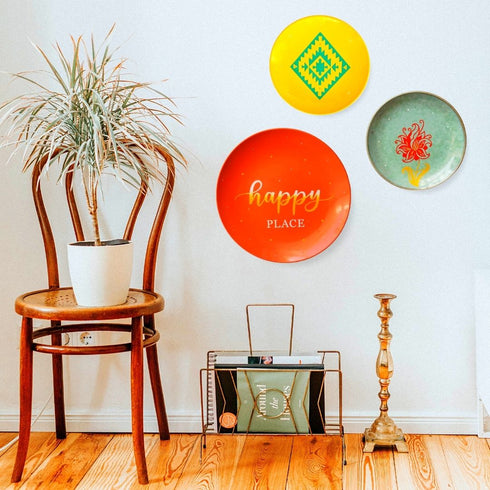 Wall Plate Decor - Dining Room Wall Decor - Ikat Home Decor - Console Wall Decor - Home Office Decor - Wall Plate Set - Buy Online India - Free Delivery