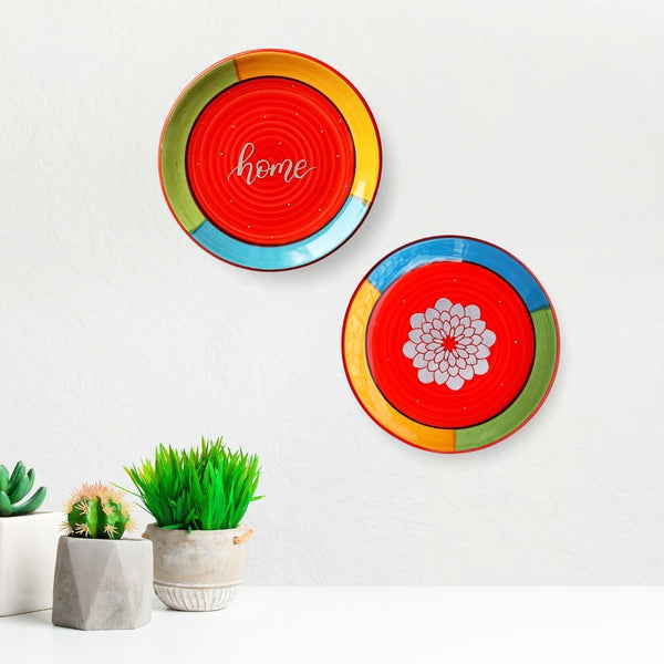 Home Sign Wall Plate Set of Two | Hand Lettered Decor | House Warming Gift