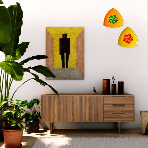 Triangle Wall Plate Decor - Quirky Home Decor - Floral Wall Decor - Wall Hanging Decor - Buy Online India - Free Shipping