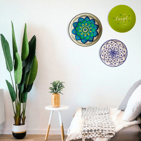 Wall Plate Decor - Bed Room Wall Decor - Tropical Feels Home Decor - Console Wall Decor - Home Office Decor - Wall Plate Set - Buy Online India - Free Delivery