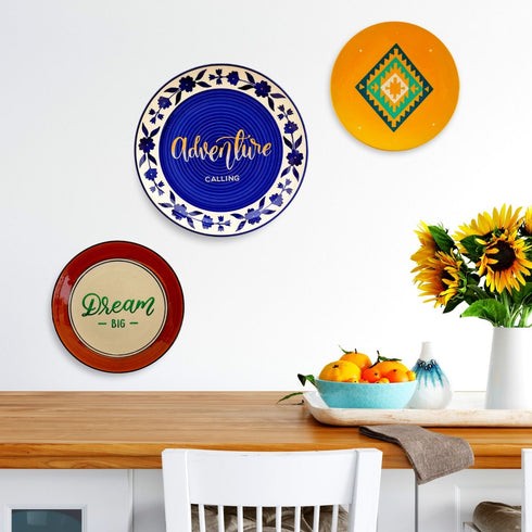 Wall Plate Decor - Dining Room Wall Decor - Adventure Home Decor - Console Wall Decor - Home Office Decor - Wall Plate Set - Buy Online India - Free Delivery