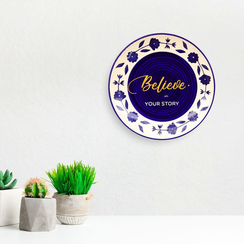 Believe | Wall Plate Decor | Hand Lettered Motivational Quote