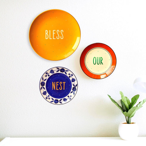 wall hanging home decor - Wall Plate Decor buy online India - Console Decor - Bless Our Nest Home Decor - Wall Plate Set - Free shipping