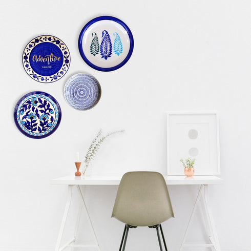 Wall Plate Decor - Study Room Decor - Paisley Motif - Home Office Decor - Workspace Decor - Wall Hanging Decor - Gallery Wall Decor - Buy Online India - Free Shipping