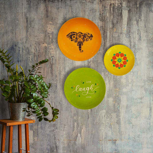 Wall Plate Decor - Gallery Wall Decor - Floral Mandala Home Decor - Console Wall Decor - Home Office Decor - Wall Plate Set - Buy Online India - Free Delivery