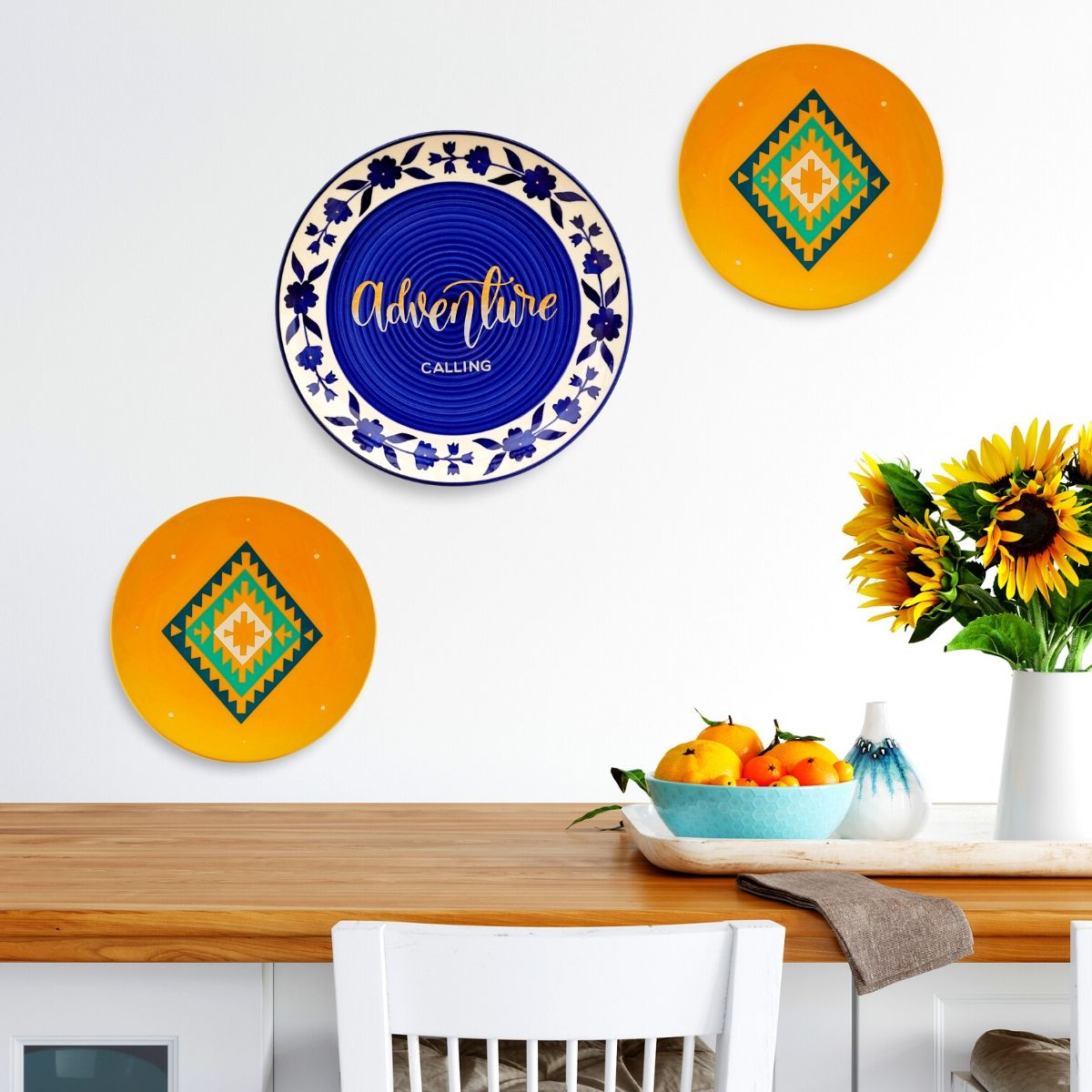 Ikat Motif Wall Plate Bohemian Home Decor Quirky Gift