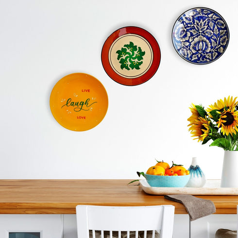 Wall Plate Decor - Dining Room Wall Decor - Hanging Plates Home Decor - Console Wall Decor - Home Office Decor - Wall Plate Set - Buy Online India - Free Delivery