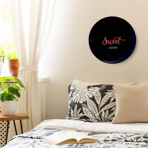Wall Decor - Wall Plate In Bedroom - Sweet Home - Black and Pink -Wedding Gift - House Warming Gift - Birthday Gift -Home Decor Buy Online India - Free Shipping
