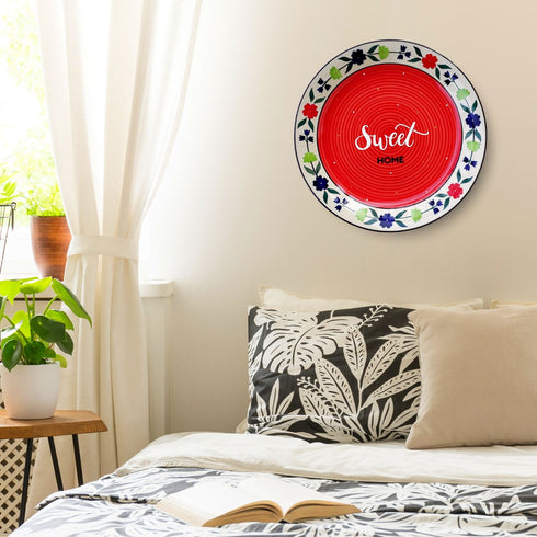 Wall Decor - Wall Plate In Bedroom - Sweet Home - Red -Wedding Gift - House Warming Gift - Birthday Gift -Home Decor Buy Online India - Free Shipping