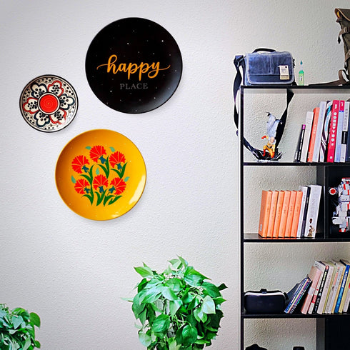 Tropical Blast Wall Plate Painting | Home Decor Plates | Hand Painted Gift | happy place decorative wall plate set