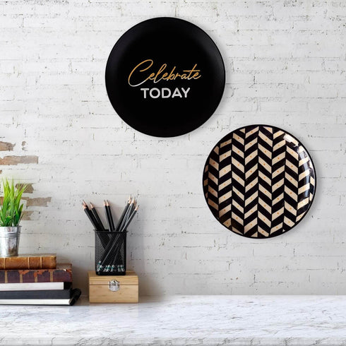 Wall Plate Decor in Study Room - Black and White Decor - Minimalist Home Makeover - Home Office Decor - Workspace Decor - Wall Hanging Decor - Buy Online India - Free Shipping