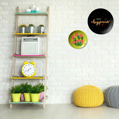 Wall Plate Decor India - Pastel Floral Wall Plate - Children's Room Decor - Studio Wall Hanging - Cafe Feels - Buy Online India - Free Shipping