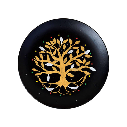 Decorative Wall Plate - Tree Of Life - House Warming Gift - Spiritual Gift - Matt Black Home Decor - Free Shipping India - Buy Online