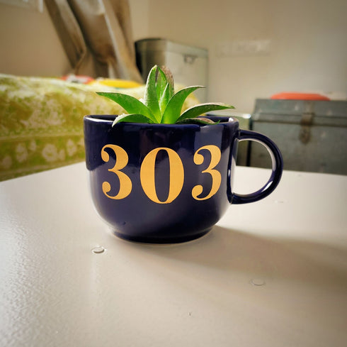 Name Plate Garden Decor - House number Plant Decor - Customised Cup Planters - Personalized Mug Planters - Customizable Wall Garden Decor - Balcony Decor - Succulent Planter - Small Pot - Plant Lover Gifts - Buy Online India - Free Shipping