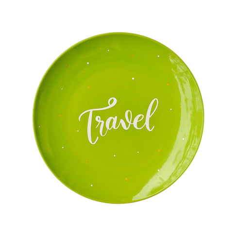 Wall Plate Travel - Green and White Home Decor - Wall Decor - Personalised Gift for Travel Freak - Buy Online India - Free Shipping