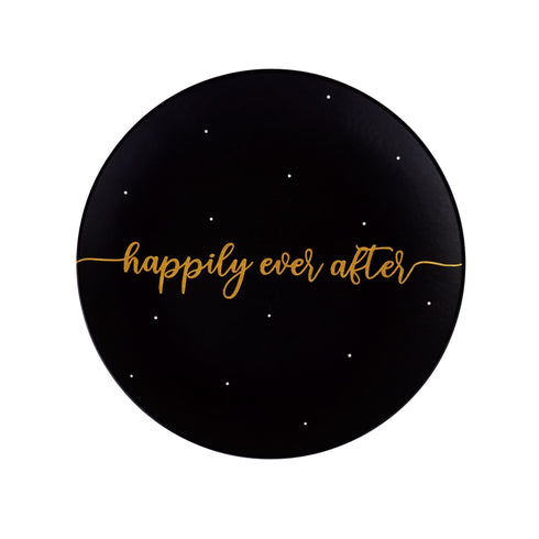 Wall Plate - Matt Black - Happily Ever After - Hand Lettered - Personalised Wedding Gift - Feel Good Home Decor - All India Free Shipping - Buy Online