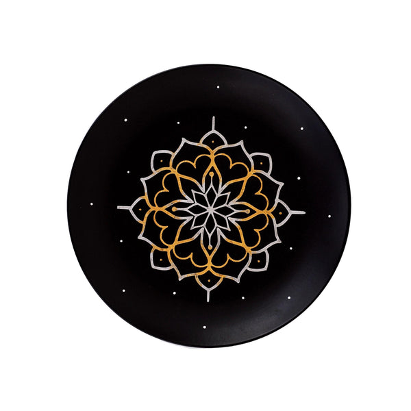 Ceramic Wall Plates - Matt Black - With Gold Silver Mandala - Home Decor - Wall Decor - Spiritual Feel Good Gift - All India Free Shipping - Buy Online