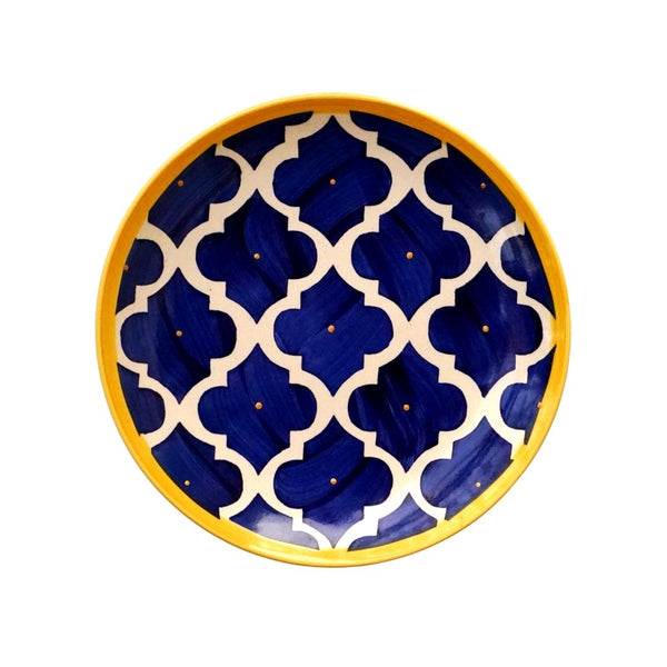 Wall Plate - Moroccan Pattern - Blue and Yellow - Home Decor - Office Accessories - Wall Background - Personalised Gifting - Buy Online - Free Shipping