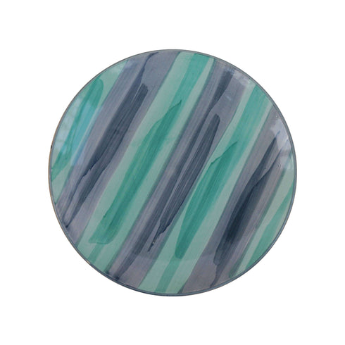 Wall Plate - Teal Blue Grey Brush Strokes - Abstract Home Decor - Modern Minimalist Gift Idea - All India Free Shipping - Buy Online