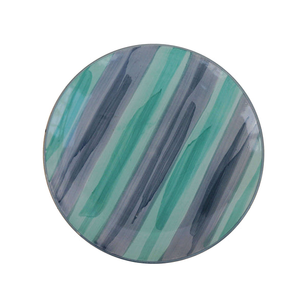 Wall Plate - Teal Blue Grey Brush Strokes - Abstract Home Decor - Modern Minimalist Gift Idea - All India Free Shipping - Buy Online