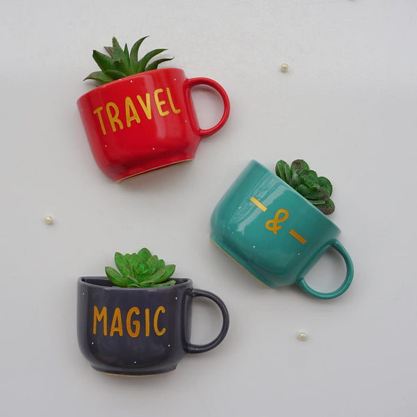 Travel & Magic | Painted Ceramic Wall Planter | Table Accessory | Personalised Gift | Home Decor