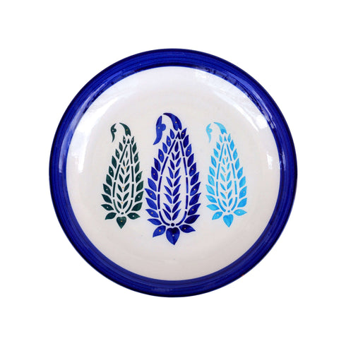 Wall Plate - Triple Paisley Motif - Royal Blue - Beautiful Home Decor - Best House Warming Gift - Free Shipping India - Buy Online