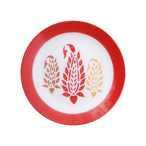 Wall Plate - Paisley Motif - Bright Red - Beautiful Home Decor - Best House Warming Gift - Free Shipping India - Buy Online