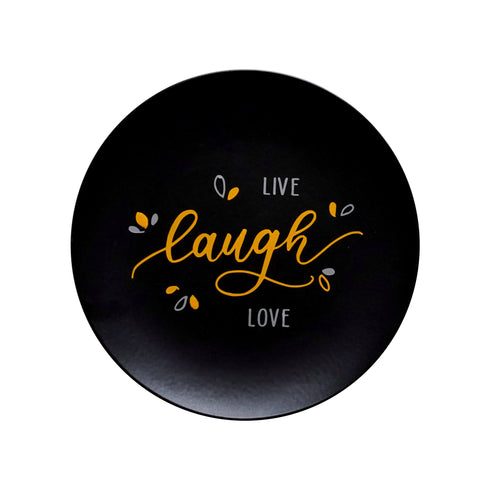 Wall Plate - Live, Laugh, Love - Matt Black - Yellow - Grey - Home Decor & Gifting - Free Shipping India - Buy Online